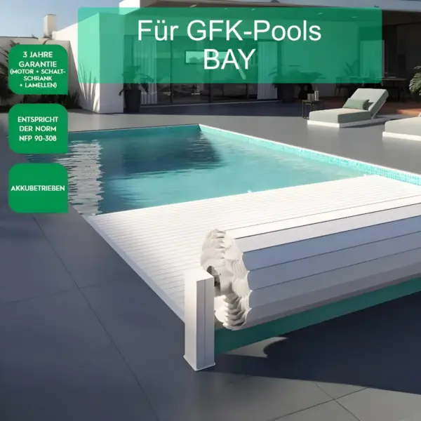 Rollladen Abdeckung Mit Akku Für Gfk Pool Bay